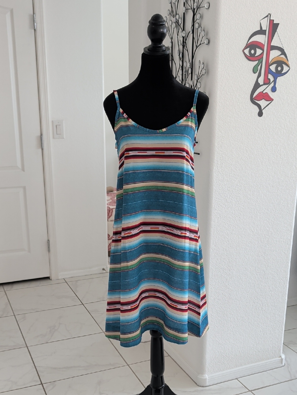 Like New Tasha Polizzi Southwest Serape Print Slip Dress S Adjustable Straps